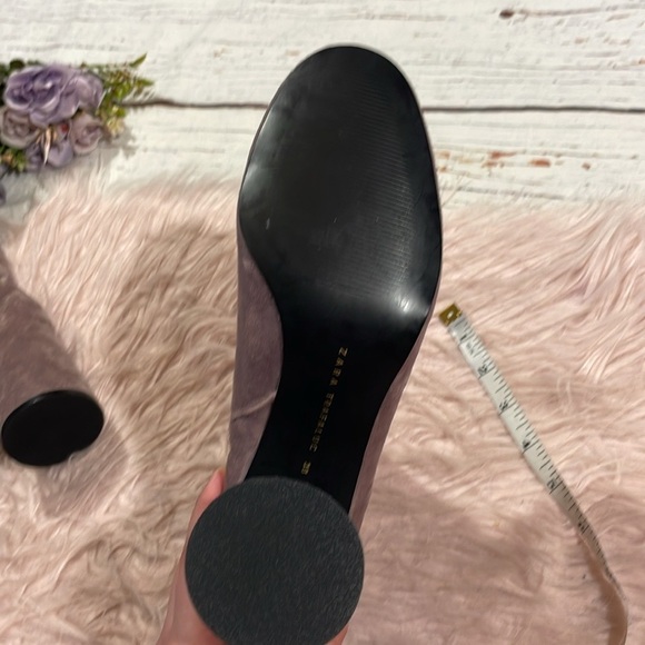 Zara Bejeweled Pink Velvet Zip Front Booties - Picture 11 of 12